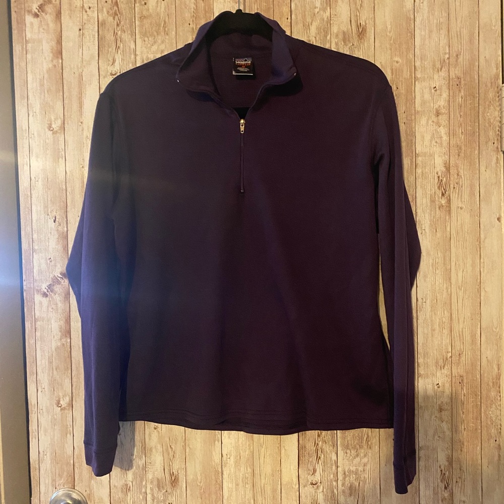 Patagonia Capilene purple 1/4 zip pullover women's medium sweater